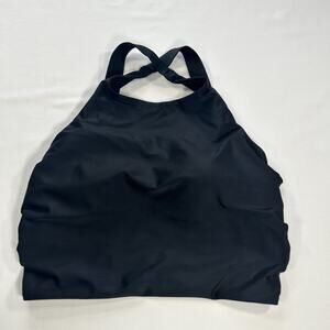 Eddie Bauer Women's Longline Swim Halter Top Black UPF 50 Sz Small